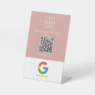 Professioneller Google Bewertungen QR-Code Firmenl Sockelschild