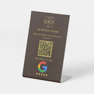 Professioneller Google Bewertungen QR-Code Firmenl Sockelschild