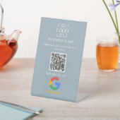 Professioneller Google Bewertungen QR-Code Firmenl Sockelschild (In SItu)