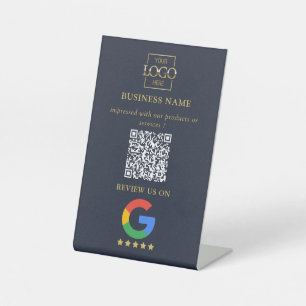 Professioneller Google Bewertungen QR-Code Firmenl Sockelschild
