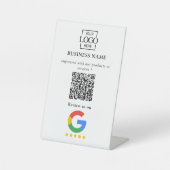 Professioneller Google Bewertungen QR-Code Firmenl Sockelschild (Vorderseite)