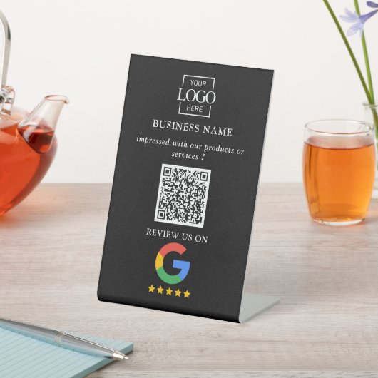 Professioneller Google Bewertungen QR-Code Firmenl Sockelschild (In SItu)