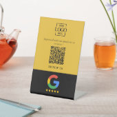 Professioneller Google-Bewertungen-QR-Code Firmenl Sockelschild (In SItu)