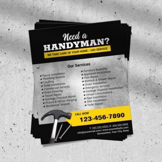 Professioneller Handwerker Sanitär- und Reparaturs Flyer