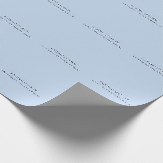 Professioneller hellblauer moderner minimalistisch geschenkpapier (Ecke)