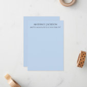 Professioneller hellblauer moderner minimalistisch mitteilungskarte (Vorderseite/Rückseite Beispiel)