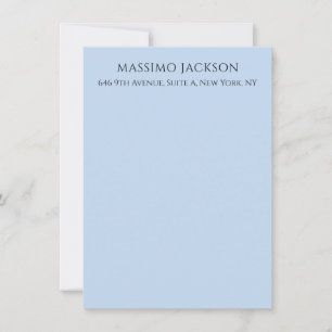 Professioneller hellblauer moderner minimalistisch mitteilungskarte