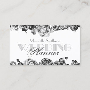 Professioneller Hochzeitsplaner Elegant Schwarz & Visitenkarte