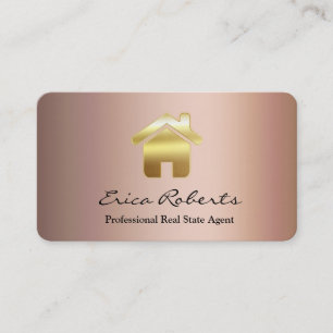 Professioneller Immobilienmakler Agent Rose Gold Visitenkarte