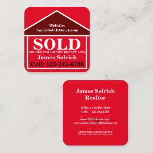 Professioneller Immobilienmakler Realtor Broker BO Quadratische Visitenkarte