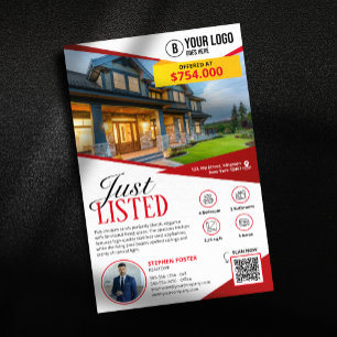 Professioneller "Just Listed" Immobilienmakler  Flyer