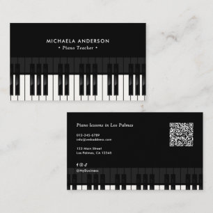 Professioneller Klavierlehrer QR-Code und soziale  Visitenkarte