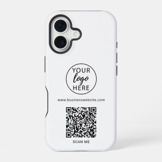 Professioneller Logo-QR-Code iPhone 16 Hülle (Rückseite)