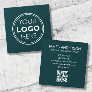 Professioneller Logo-QR-Code Minimalistisch Modern Quadratische Visitenkarte