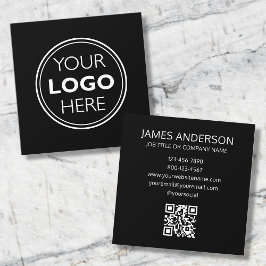 Professioneller Logo-QR-Code Minimalistisch Schwar Quadratische Visitenkarte
