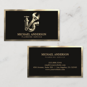 Professioneller Luxus-Schwarz-Gold-Installationsse Visitenkarte