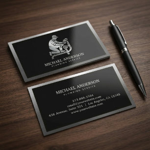 Professioneller Luxus-Schwarz-Silber-Klempner-Serv Visitenkarte