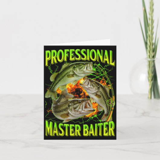 Professioneller Meister-Köder lustiger Angler-Meme Karte (Vorderseite)