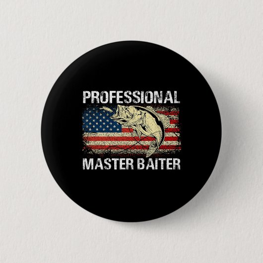 Professioneller Meister-Köder Retro-Amerikanische Button (Vorderseite)