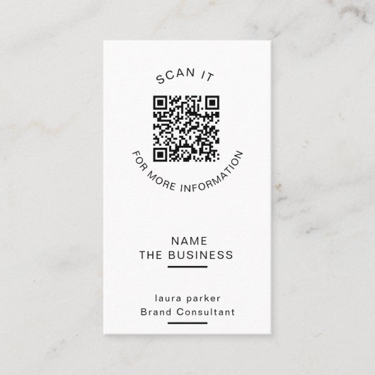 Professioneller minimaler QR-Code, scannbar zur Fö Visitenkarte (Vorderseite)