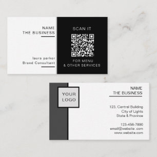 Professioneller minimaler QR-Code scannbarer Promo Visitenkarte