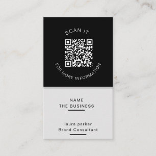 Professioneller minimaler QR-Code scannbarer Promo Visitenkarte