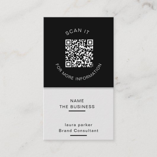 Professioneller minimaler QR-Code scannbarer Promo Visitenkarte (Vorderseite)