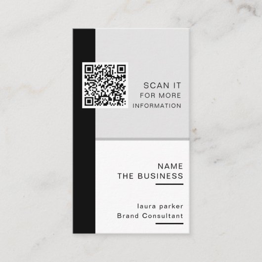 Professioneller minimaler QR-Code scannbarer Promo Visitenkarte (Vorderseite)