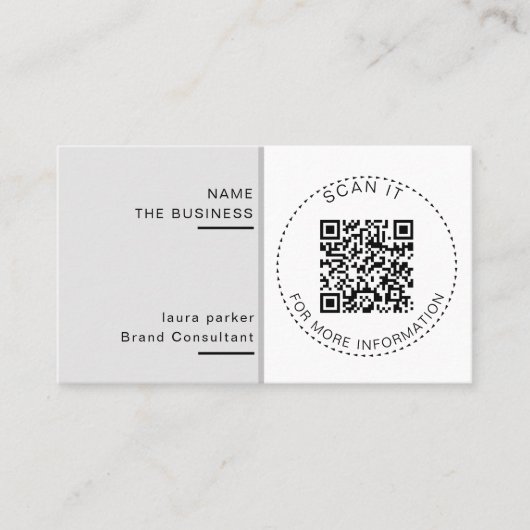 Professioneller minimaler QR-Code scannbarer Promo Visitenkarte (Vorderseite)