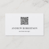 Professioneller minimaler QR-Code Visitenkarte (Vorderseite)
