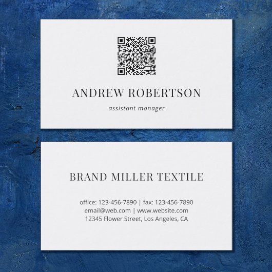 Professioneller minimaler QR-Code Visitenkarte