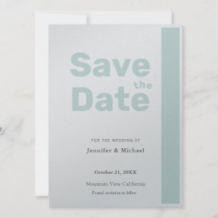 Professioneller Minimalist Einfach Modern Blau Sil Save The Date