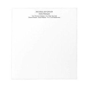 Professioneller Minimalist Klassisch Schlicht Notizblock