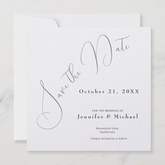 Professioneller Minimalist Modern Schlicht Einfach Save The Date (Vorderseite)