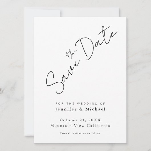 Professioneller minimalist schlichter moderner Sti Save The Date (Vorderseite)