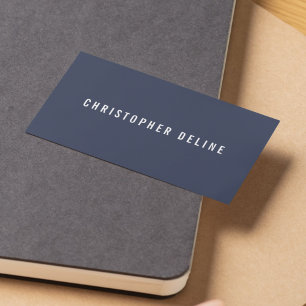 Professioneller minimalistischer dunkelblauer weiß visitenkarte