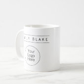 Professioneller minimalistischer Geschäftsmug mit Kaffeetasse (Vorderseite Links)