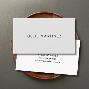 Professioneller Minimalistischer Grau Weiß Berater Visitenkarte