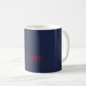 Professioneller minimalistischer moderner blauer r kaffeetasse (VorderseiteRechts)