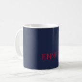 Professioneller minimalistischer moderner blauer r kaffeetasse (Vorderseite Links)