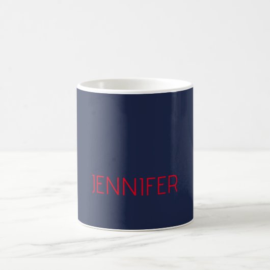 Professioneller minimalistischer moderner blauer r kaffeetasse (Mittel)
