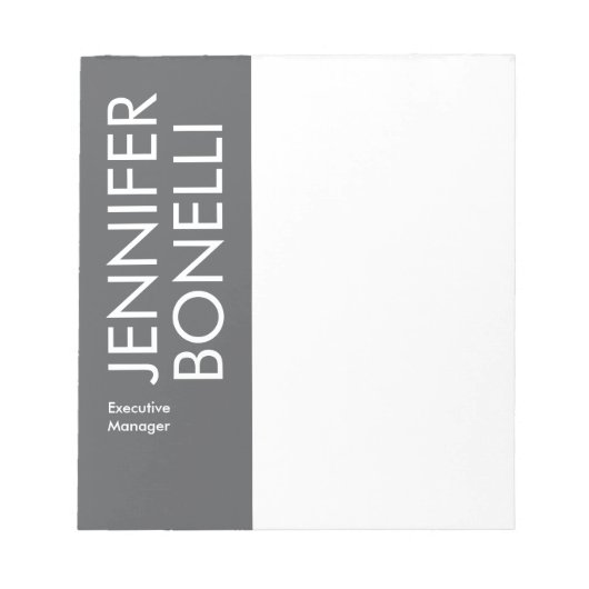 Professioneller minimalistischer moderner fetter T Notizblock (Vorderseite)