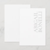 Professioneller minimalistischer, moderner, grauer begleitkarte (Vorne/Hinten)