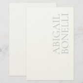 Professioneller minimalistischer, moderner, grauer briefpapier (Vorne/Hinten)