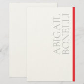 Professioneller minimalistischer moderner grauer r briefpapier (Vorne/Hinten)