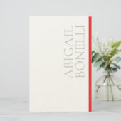 Professioneller minimalistischer moderner grauer r briefpapier (Stehend Vorderseite)