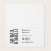 Professioneller minimalistischer, moderner, grauer visitenkarten (Außenseite Aufgefaltet)