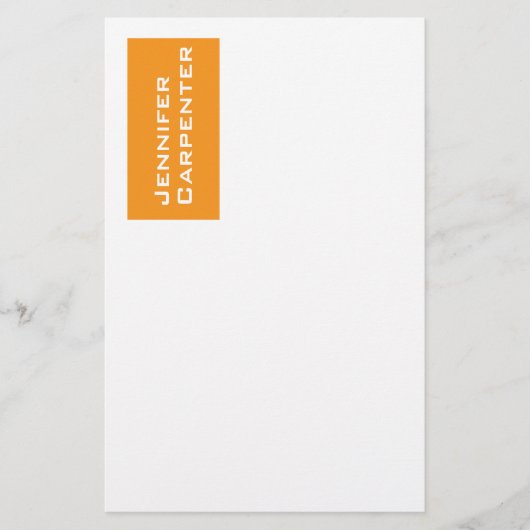 Professioneller minimalistischer moderner orange w briefpapier (Vorderseite)