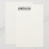 Professioneller minimalistischer moderner Plain  Briefpapier (Vorne/Hinten)
