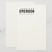 Professioneller minimalistischer moderner Plain Briefpapier (Vorne/Hinten)